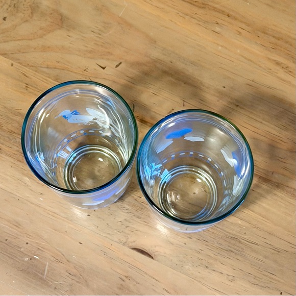 Farmhouse Geese & Hearts Tumblers Drinking Glass 12 oz, Brazil, Set of 2 Retro - Picture 3 of 5